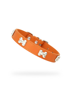 Collier En Cuir Avec Os En Métal