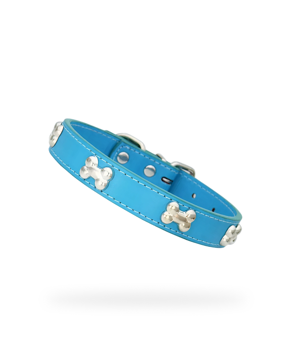 Collier En Cuir Avec Os En Métal