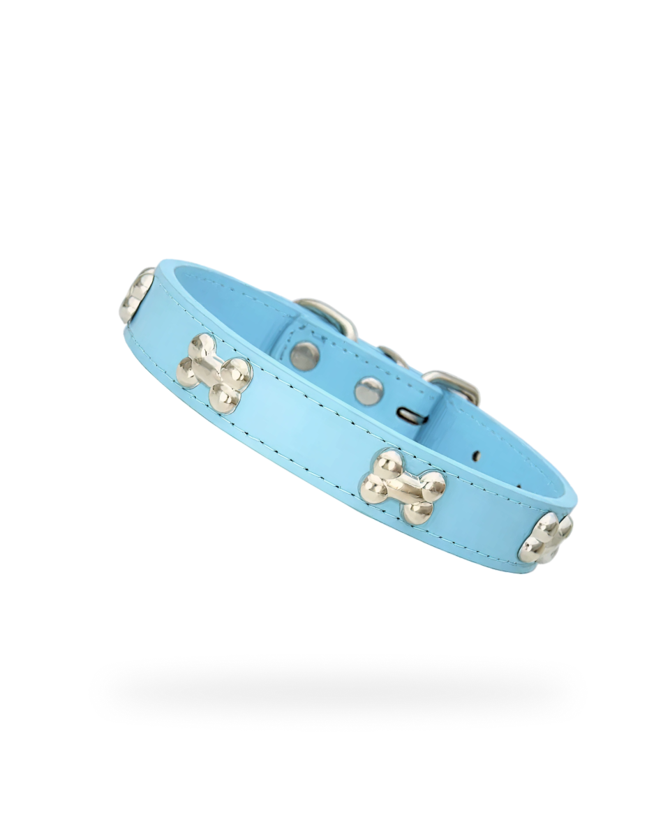 Collier En Cuir Avec Os En Métal