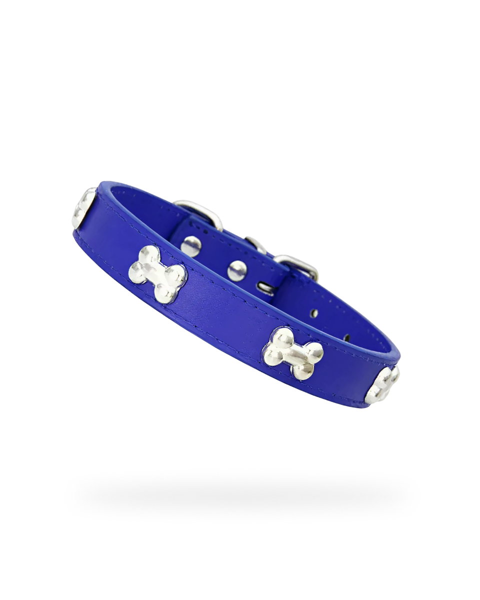 Collier En Cuir Avec Os En Métal