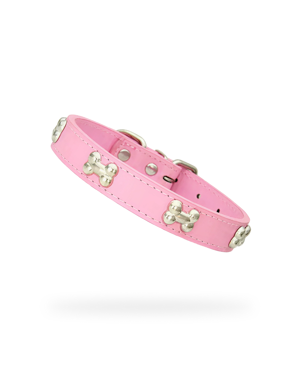 Collier En Cuir Avec Os En Métal